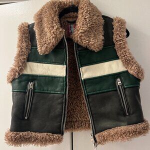 Warm Colorblock Shearling Vest from Urban Outfitters